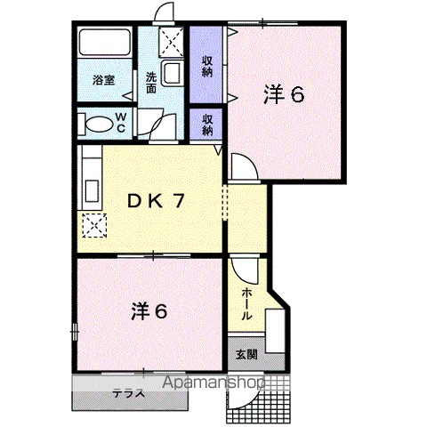 メゾンマキノ(2DK/1階)の間取り写真