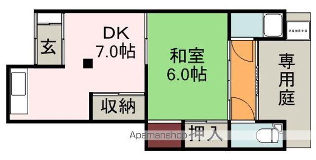 阪急電鉄宝塚線 池田駅(大阪) 徒歩7分 2階建 築65年(1DK/1階)の間取り写真
