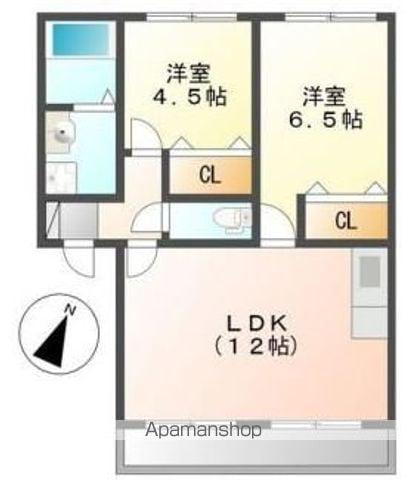 プリマヴェーラ(2LDK/1階)の間取り写真