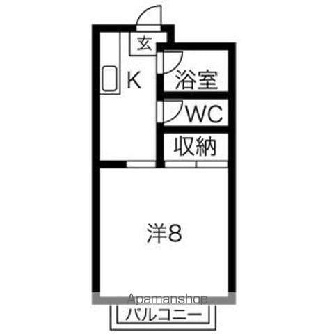 ラフォーレ駒方A(ワンルーム/2階)の間取り写真