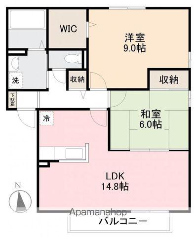 プレスティージュⅠA・B棟(2LDK/1階)の間取り写真