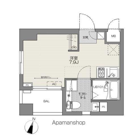 スカイコート新宿曙橋(ワンルーム/7階)の間取り写真