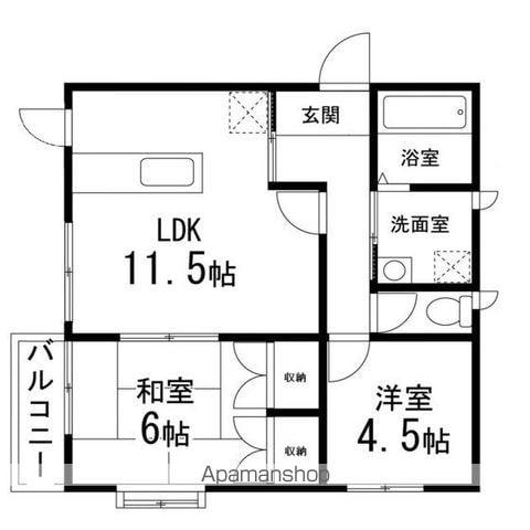 パイオニアヒルズ(2LDK/2階)の間取り写真