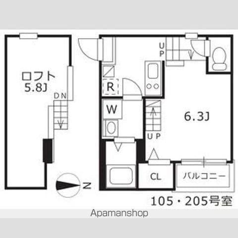ハーモニーテラス水切町(1K/1階)の間取り写真