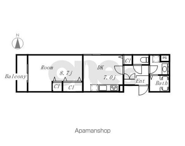 サンライズ滝子(1DK/3階)の間取り写真