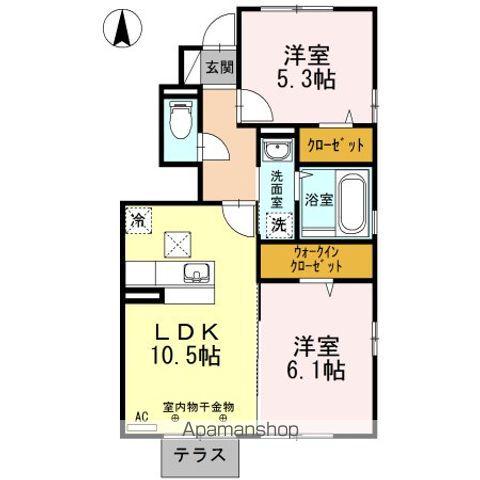 ファーマメント(2LDK/1階)の間取り写真