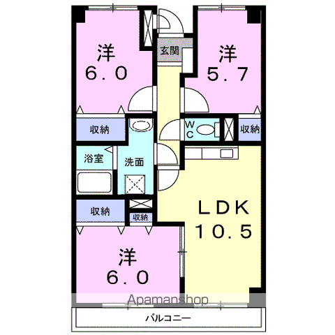 スプリングフィールド(3LDK/2階)の間取り写真
