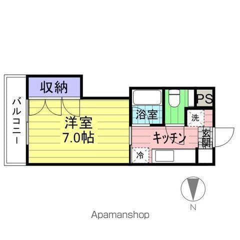 ブランドール八乙女(1K/4階)の間取り写真