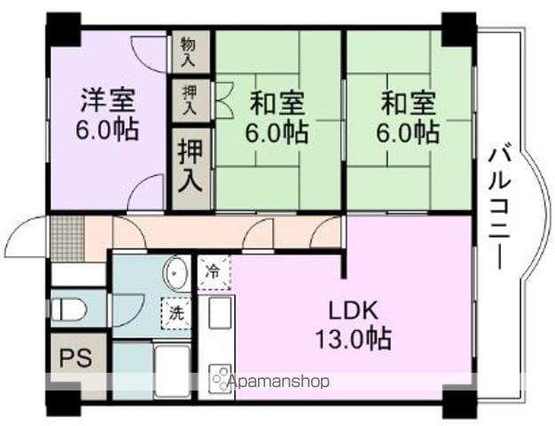 丸仲ビル(3LDK/3階)の間取り写真