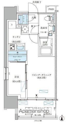 パークアクシス西大島コンフォートスクエア(1LDK/4階)の間取り写真