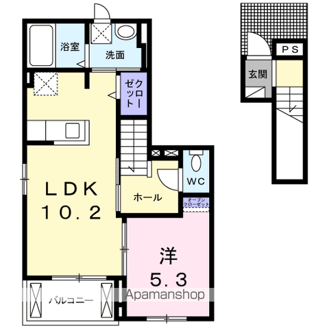 ロジャ アンコラⅡ(1LDK/2階)の間取り写真