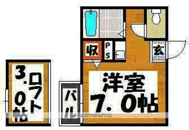 ルート筒井 B棟(ワンルーム/2階)の間取り写真