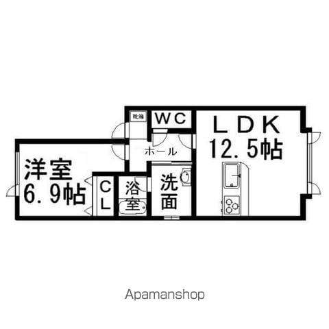 クレアひかり野(1LDK/2階)の間取り写真