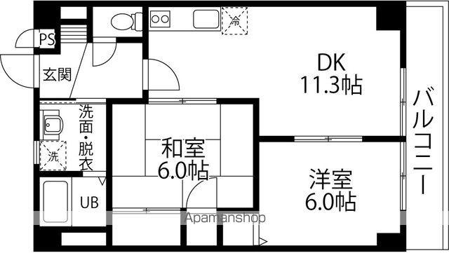 ドマーニ1(2LDK/3階)の間取り写真