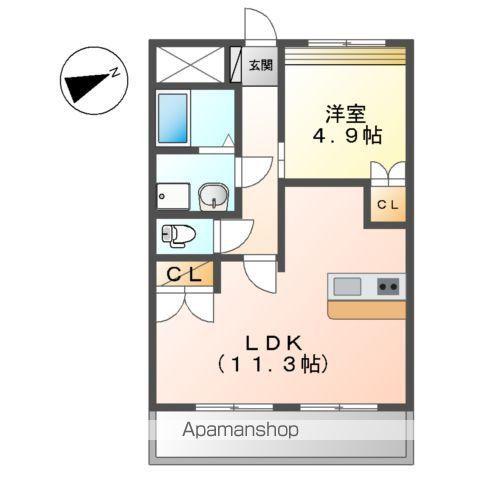 フォーチュンダイス(1LDK/2階)の間取り写真