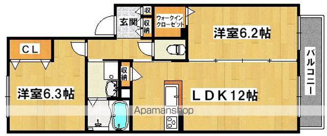 シャーメゾン柿の木(2LDK/2階)の間取り写真