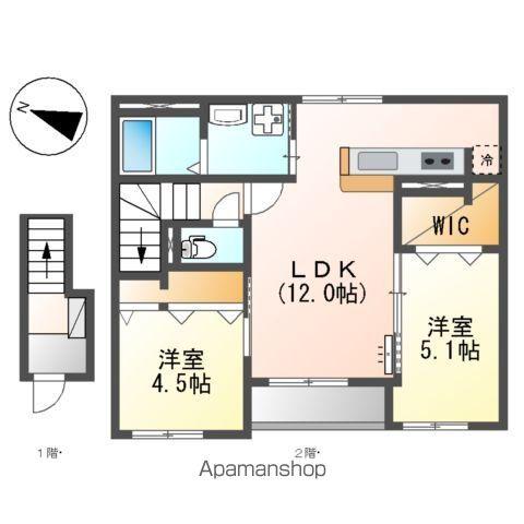 予讃線 新居浜駅 徒歩20分 2階建 築6年(2LDK/2階)の間取り写真