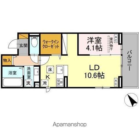 CRADLE(1LDK/1階)の間取り写真