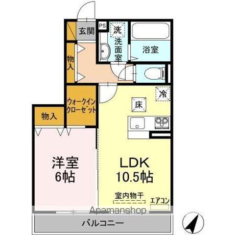 イルマーレ千現(1LDK/1階)の間取り写真