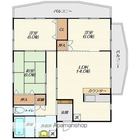 レ・アール飯田Ⅱ(3LDK/1階)の間取り写真