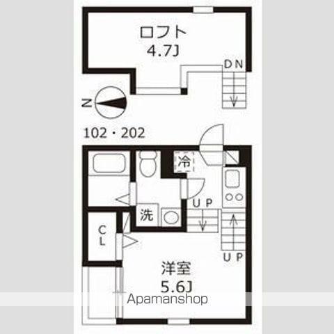 ハーモニーテラス志賀町Ⅵ(1K/1階)の間取り写真