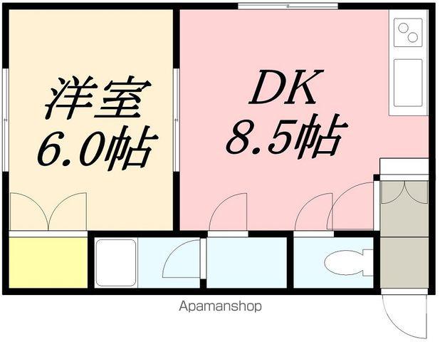 アンダンテⅡ(1DK/2階)の間取り写真