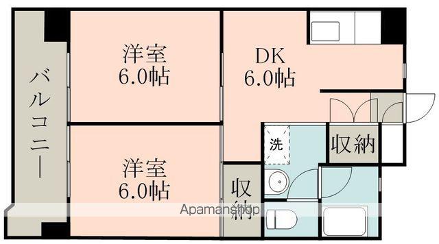 サクライースト(2DK/5階)の間取り写真