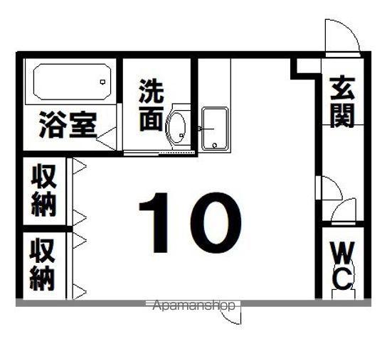 マリオット若松(ワンルーム/1階)の間取り写真