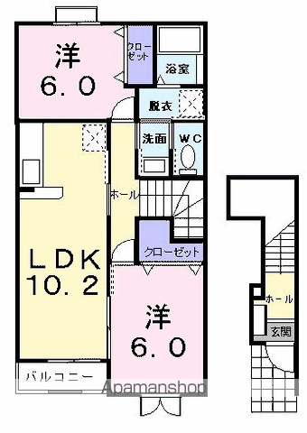 アカシヤⅡ(2LDK/2階)の間取り写真