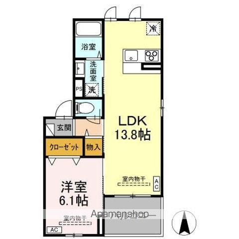 リヴェール長町(1LDK/2階)の間取り写真