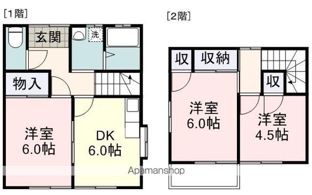 東海道本線 清水駅(静岡) バス乗車時間：15分 西高町バス停で下車 徒歩6分 2階建 築42年(3DK)の間取り写真