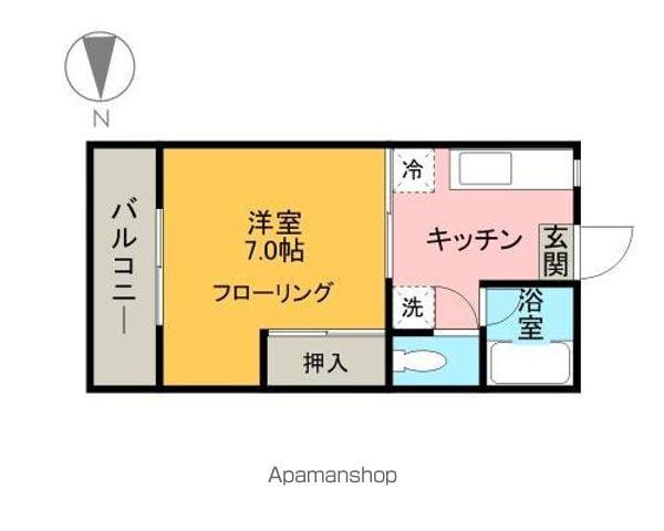 ユースハイツクサカ(1K/2階)の間取り写真