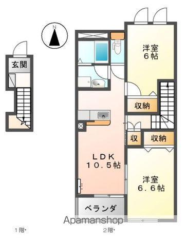 ベルハイム(2LDK/2階)の間取り写真