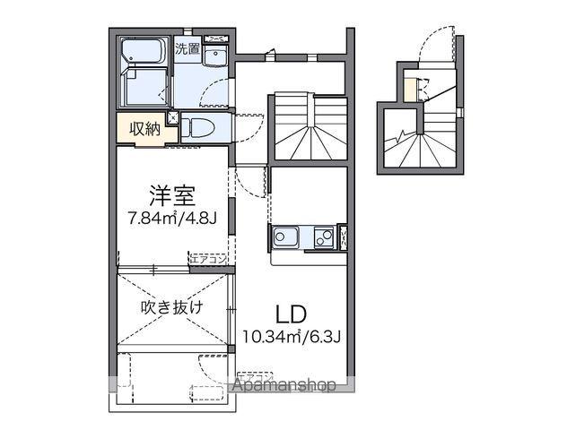 レオネクストかきの木(1LDK/2階)の間取り写真