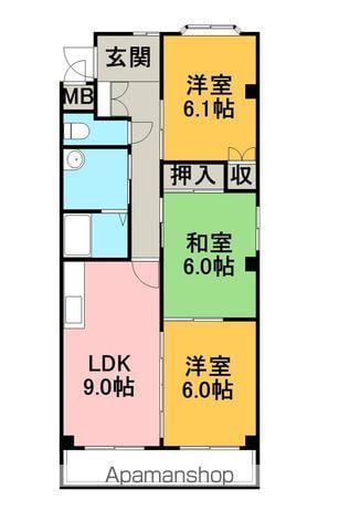 ヴィブレ司(3LDK/3階)の間取り写真
