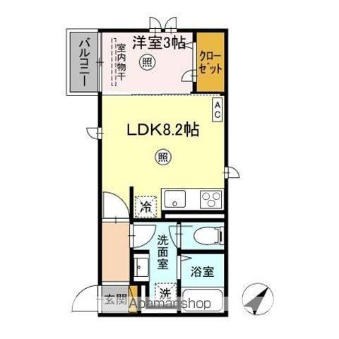 エストレアA(1LDK/2階)の間取り写真