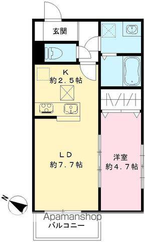 LUMORA玉南(1LDK/1階)の間取り写真