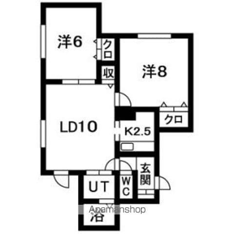 アゼリア札幌東(2LDK/2階)の間取り写真