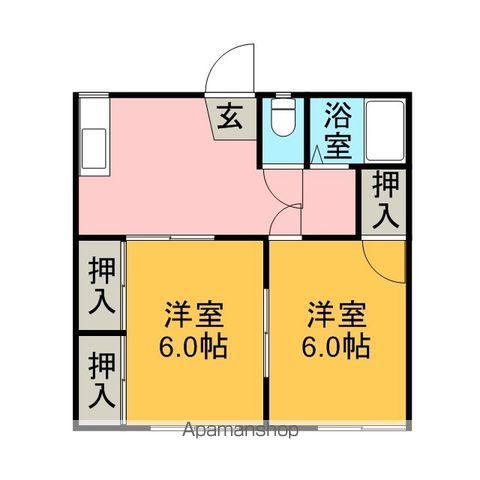レジデンス城西A(2DK/1階)の間取り写真