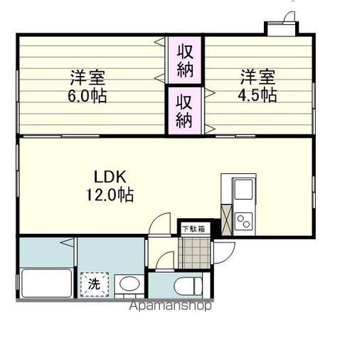 ドミール・グローリー(2LDK/1階)の間取り写真