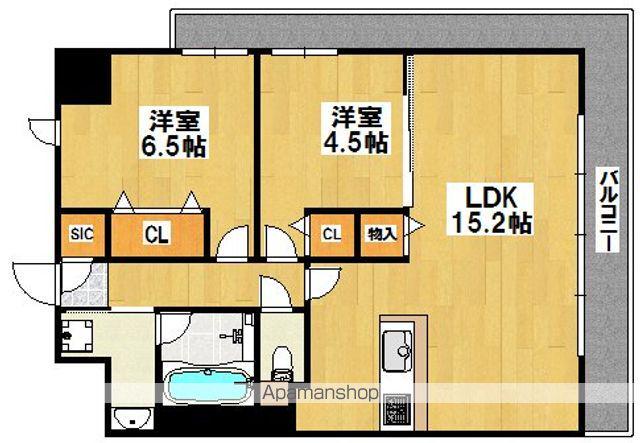 ボニータなかもず(2LDK/5階)の間取り写真