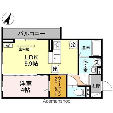 D-ROOM上所中(1LDK/1階)の間取り写真
