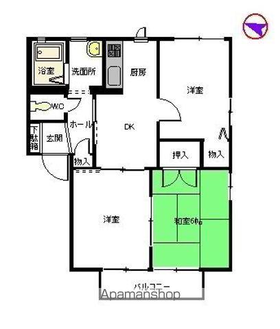 フレグランスピュア F棟(3K/2階)の間取り写真