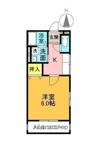 第34愛日ハイツA棟(1K/2階)の間取り写真