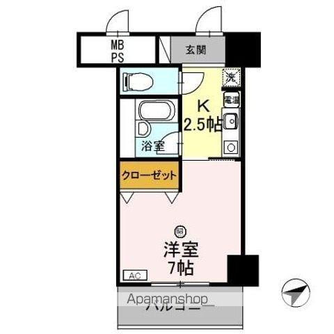 サンタウン竹鼻A棟(1K/1階)の間取り写真