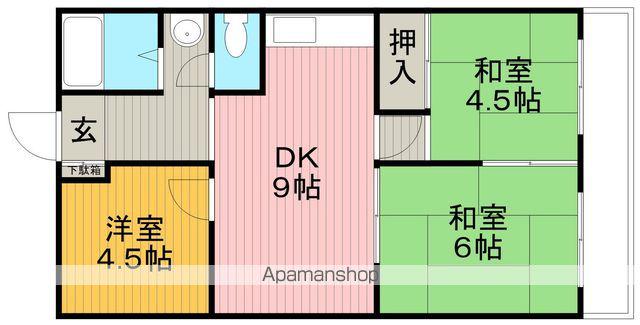 ハイツ上野台A棟(3DK/3階)の間取り写真