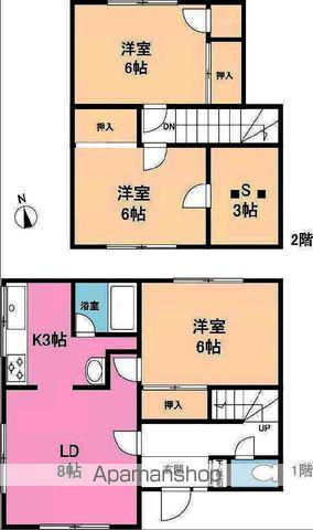 函館本線 江別駅 徒歩33分 2階建 築52年(3LDK)の間取り写真