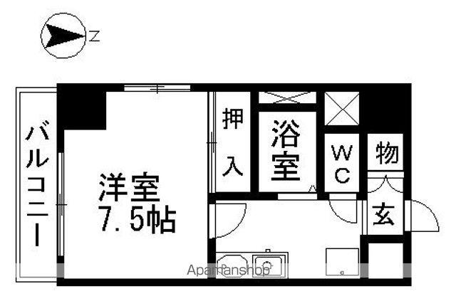 メイセイハイツ2(1K/9階)の間取り写真