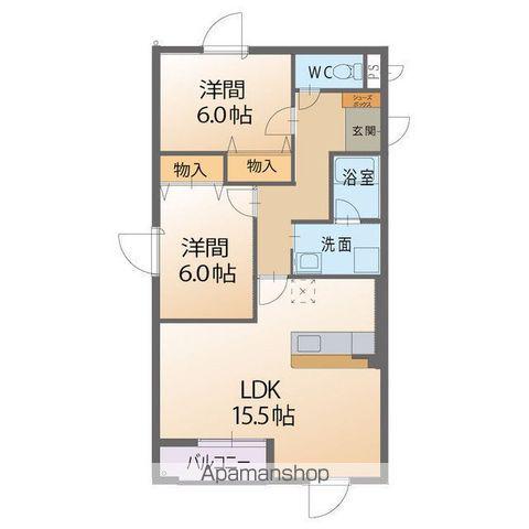 パレスフォルム(2LDK/3階)の間取り写真