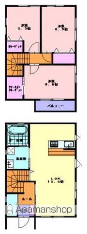 東北本線 山ノ目駅 バス乗車時間：8分 配志和神社前バス停で下車 徒歩20分 2階建 築8年(3LDK)の間取り写真